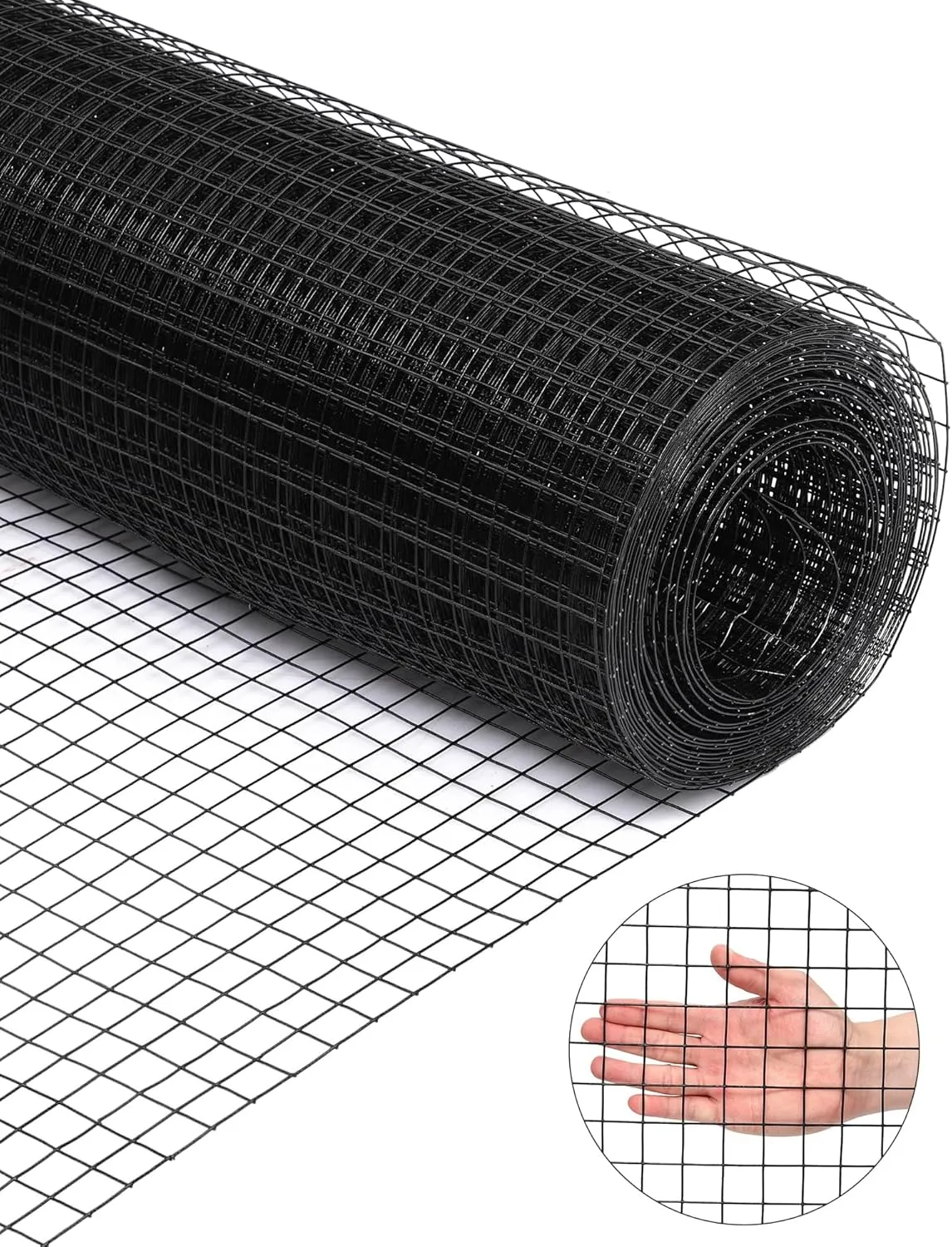 Hardware Cloth 19 Gauge 48" x 50' Vinyl Coated and Galvanized Alloy Steel Wire Mesh Roll, 1:2inch Chicken Wire Fencing Mesh, Wire Fence Roll for Garden Pet