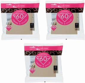 Hario 03 100-Count Coffee Natural Paper Filters, 3-Pack Set (Total of 300 Sheets) (Japan import)