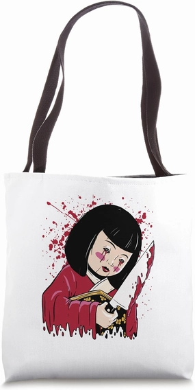 Haunted Japanese Doll Creepy Collectible Figurine Tote Bag