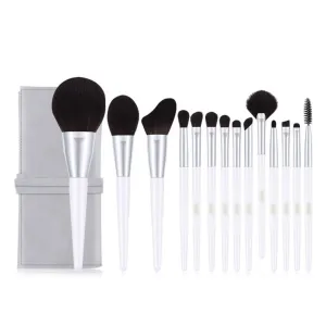 HBJWOV 14 Pieces of Plain Brocade Makeup Brush Set Full Set of Eye Shadow Brush Powder Blusher Brush Beauty Tools
