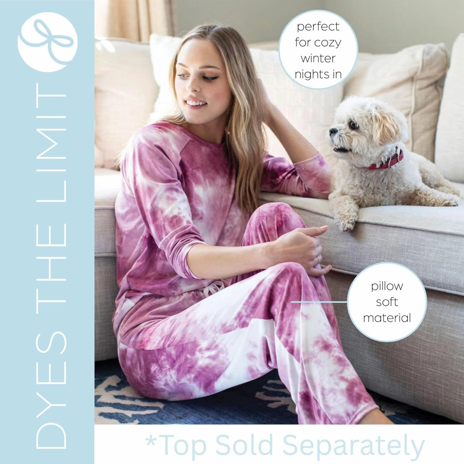 Hello Mello Dyes The Limit Lounge Pants Soft Pajama Tie Dye Bottoms Elastic Waistband Drawstring Tie