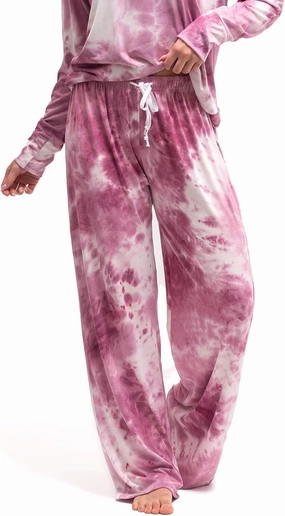 Hello Mello Dyes The Limit Lounge Pants Soft Pajama Tie Dye Bottoms Elastic Waistband Drawstring Tie