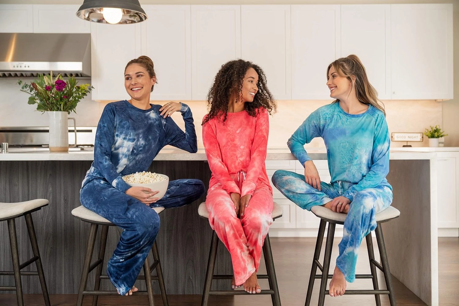 Hello Mello Dyes The Limit Lounge Pants Soft Pajama Tie Dye Bottoms Elastic Waistband Drawstring Tie