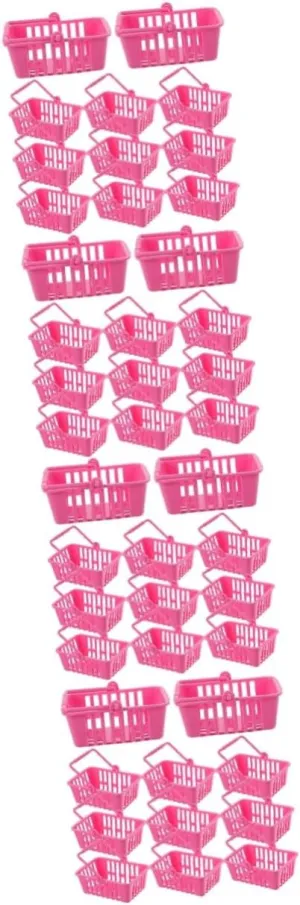 Hemoton 48pcs Shopping Baskets Hand Basket Toys for Dollhouse Picnic Retail Play Compact Realistic Design for Creative Miniature Scenes and Decoration