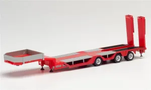 Herpa GOLDHOFER ALLROUNDER AUFLIEGER 3-Axle Red Trailer 1/87 ABS Truck Pre-built Model