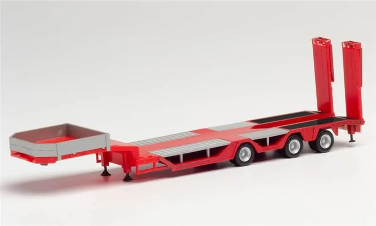 Herpa GOLDHOFER ALLROUNDER AUFLIEGER 3-Axle Red Trailer 1/87 ABS Truck Pre-built Model