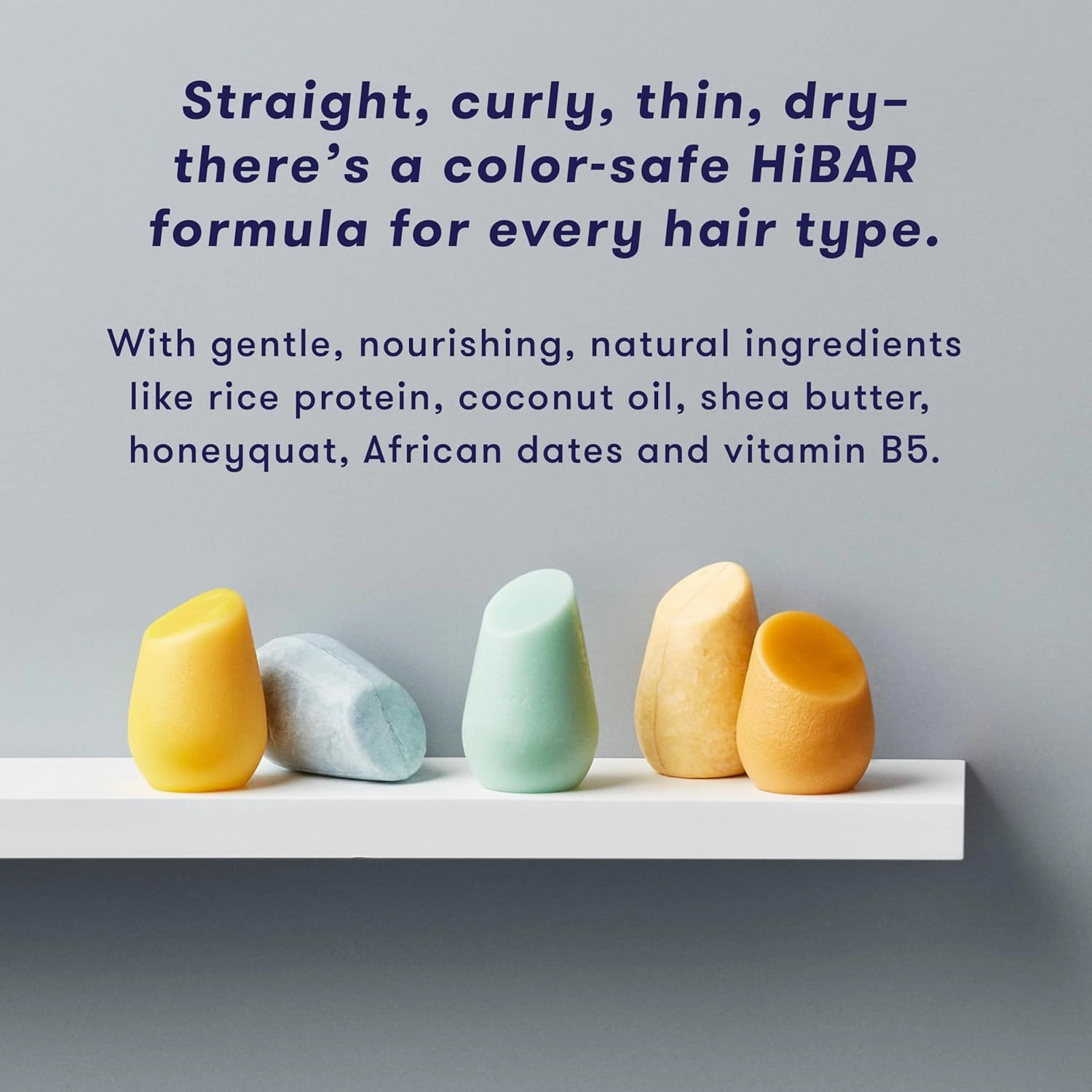 HiBAR - Moisturize Shampoo & Conditioner Set - For Dry, Frizzy Hair - Nourish & Hydrate -Coconut Oil, Cocoa Butter & Vitamin B5 -Plastic, Soap, Paraben & Sulfate-Free -Color Safe & Vegan -2 Solid Bars