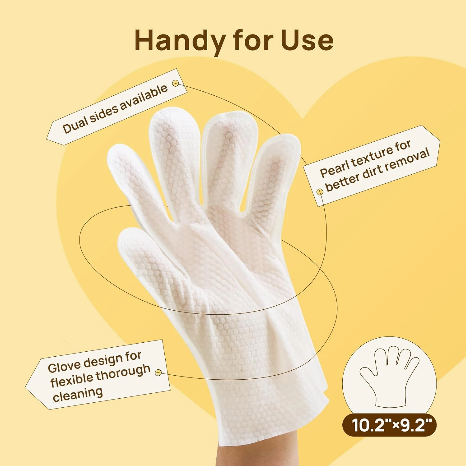 HICC PET Cleaning & Deodorizing Bathing Wipes for Dogs and Cats, Nourish Fur Coconut Oil Grooming Wipes for Dog/Cat, Pet Bathing Gloves Wipes for Daily Care and Traveling, Hypoallergenic