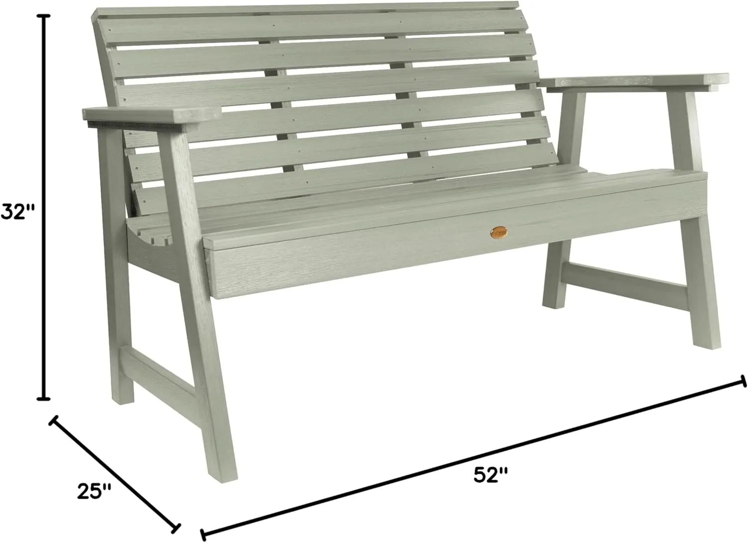 Highwood Weatherly Garden Bench, 4ft, Eucalyptus