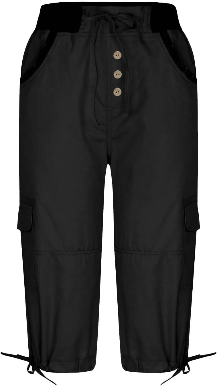 Hiking Capris for Women Lightweight Quick Dry Cargo Capri Travel Pants Women Casual Fashion Capris with Pockets
