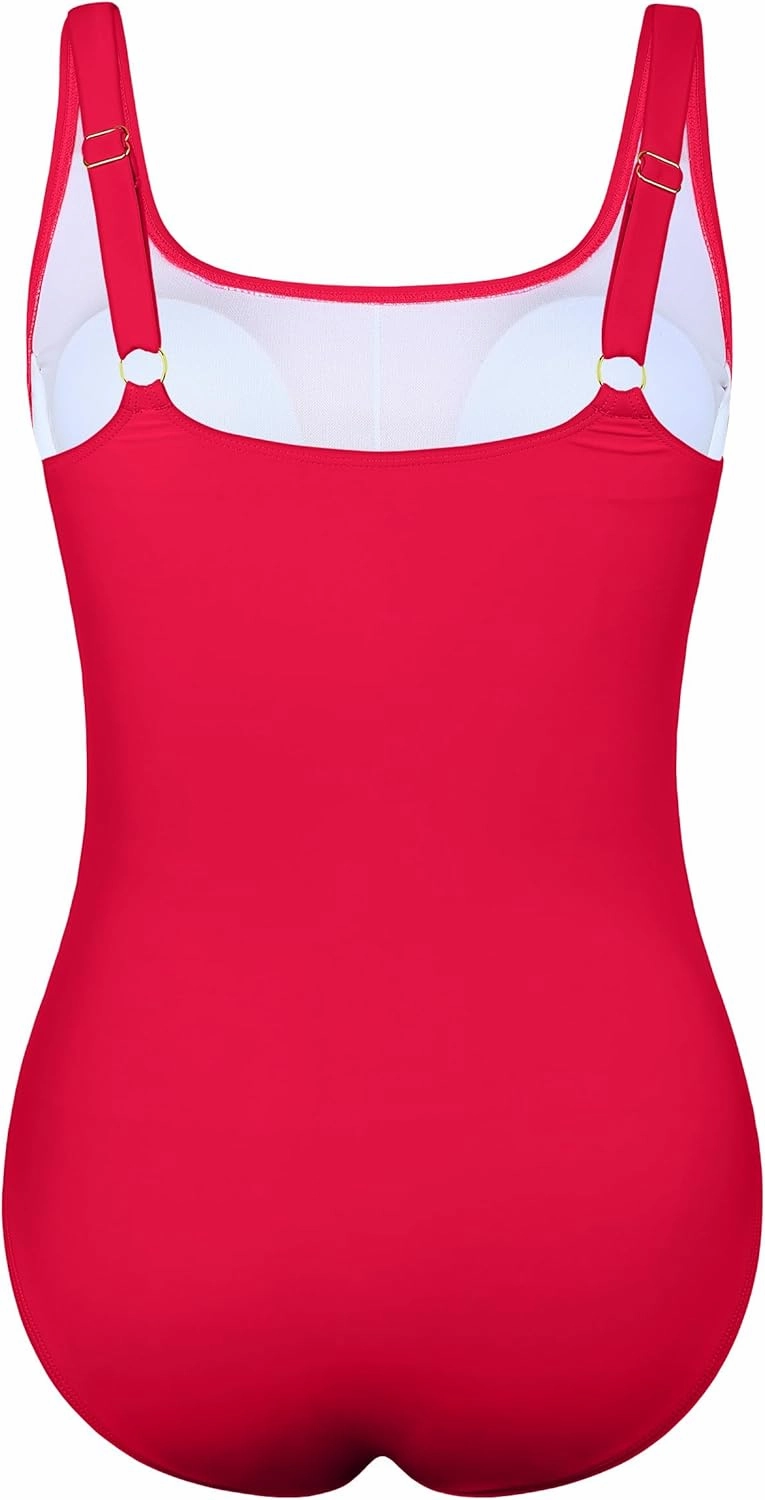Hilor Women's Underwire One Piece Swimsuit Long Torso Ruched Tummy Control Bathing Suits Push Up Tank Swimwear