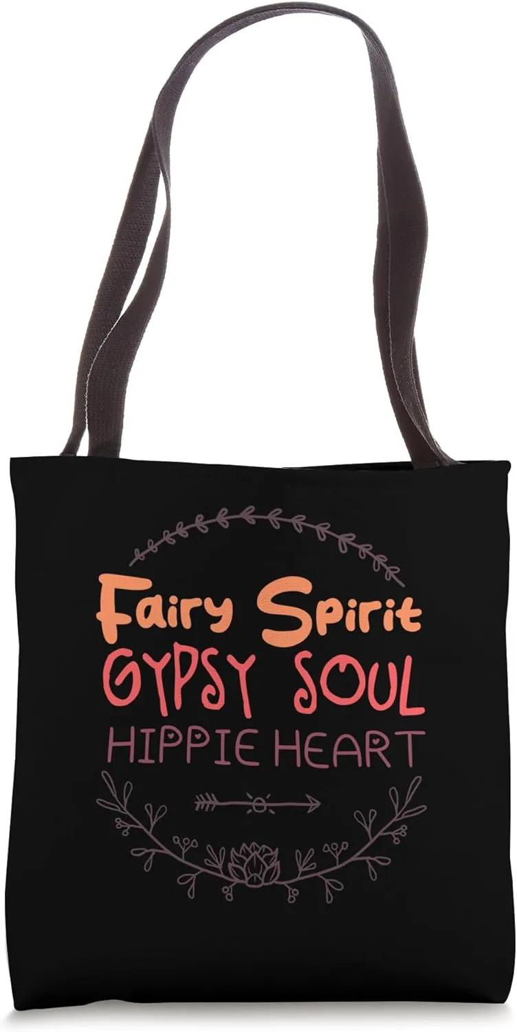Hippy Gypsy Soul Spirit Groovy Vibe Hippie Festival Tote Bag