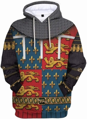 Historical Hoodie Medieval Knight Hoodie Revolutionary War Army Uniform 3D Printed Jacket Halloween Costume