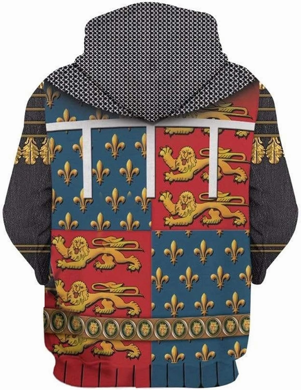 Historical Hoodie Medieval Knight Hoodie Revolutionary War Army Uniform 3D Printed Jacket Halloween Costume