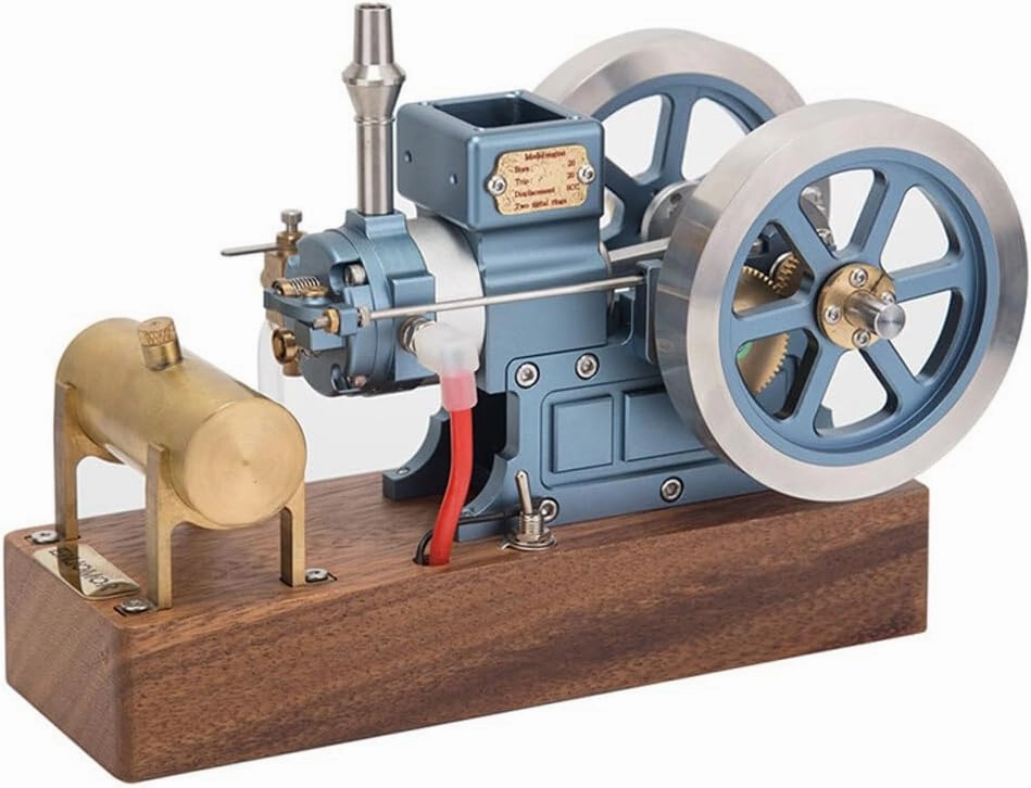 Hit and Miss Engine Model Kit That Works, 6CC 4-Stroke Horizontal Adjustable Speed Mini Metal Engine Physical Experiment Toy for Teens & Adults