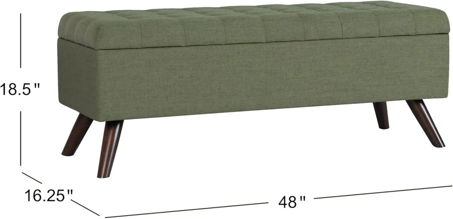 HomePop Modern Storage Bench, Green Large