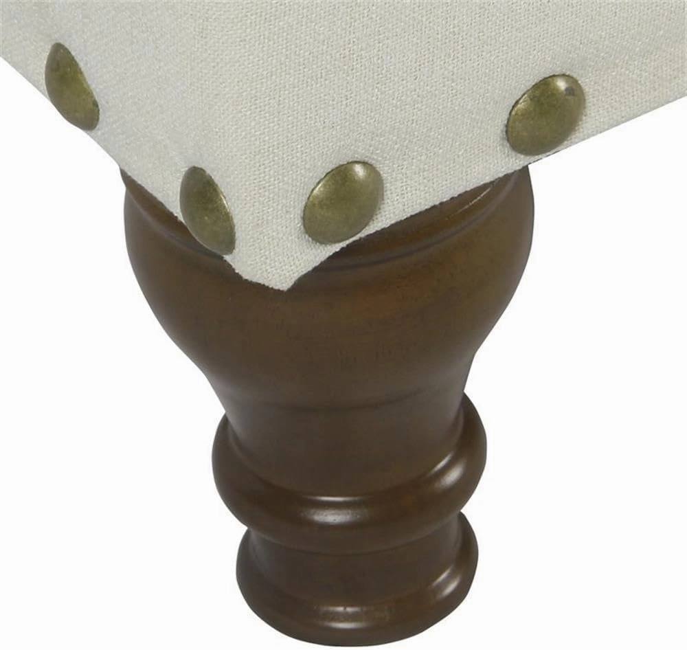 HomePop Large Storage Bench with Nailhead Trim - Cream