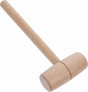 HOMSFOU Sturdy Beechwood Working Hammer Round Head Mallet for Wood Carving Woodworking Diy Crafts Protective Functional