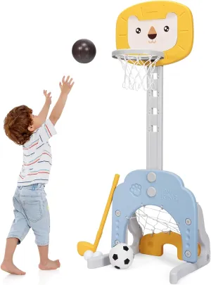 HONEY JOY Kids Basketball Hoop, Outdoor Indoor Mini Basketball Goal Toy Stand, Adjustable Height, Play Game Preschool Birthday Gift, Toddler Basketball Hoop for Boys Girls