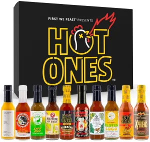 Hot Ones Hot Sauce Challenge Set - Season 26 Gift Set Variety Pack - Made with Natural Ingredients - Unique Small Batch Sampler - 5 fl oz Bottles (10-Pack)