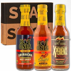 Hot Ones Hot Sauce Challenge Set - Season 26 Trio - Made with Natural Ingredients - Unique Small Batch Sampler Gift Set Variety - 5 fl oz Bottles (3-Pack)