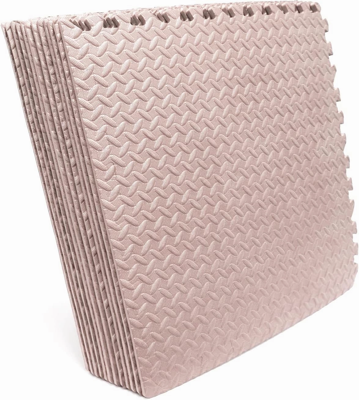 HTTMT- 12X(48 Sqft) Pink Gym Floor Mat 24x24 EVA Foam Interlocking Exercise Fitness Puzzle Floor Gym Yoga Mat Workout Pad [P/N: MTET-HOME012-12PC]