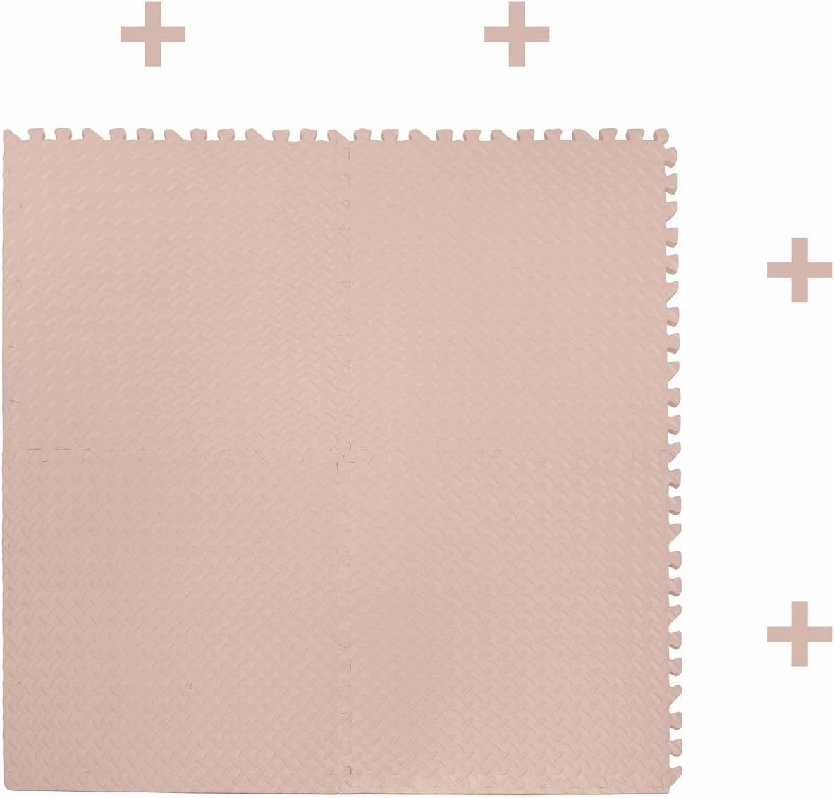 HTTMT- 12X(48 Sqft) Pink Gym Floor Mat 24x24 EVA Foam Interlocking Exercise Fitness Puzzle Floor Gym Yoga Mat Workout Pad [P/N: MTET-HOME012-12PC]