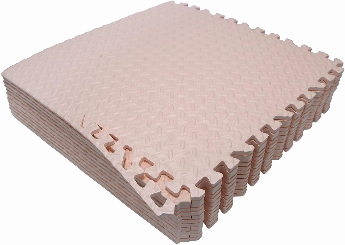 HTTMT- 12X(48 Sqft) Pink Gym Floor Mat 24x24 EVA Foam Interlocking Exercise Fitness Puzzle Floor Gym Yoga Mat Workout Pad [P/N: MTET-HOME012-12PC]