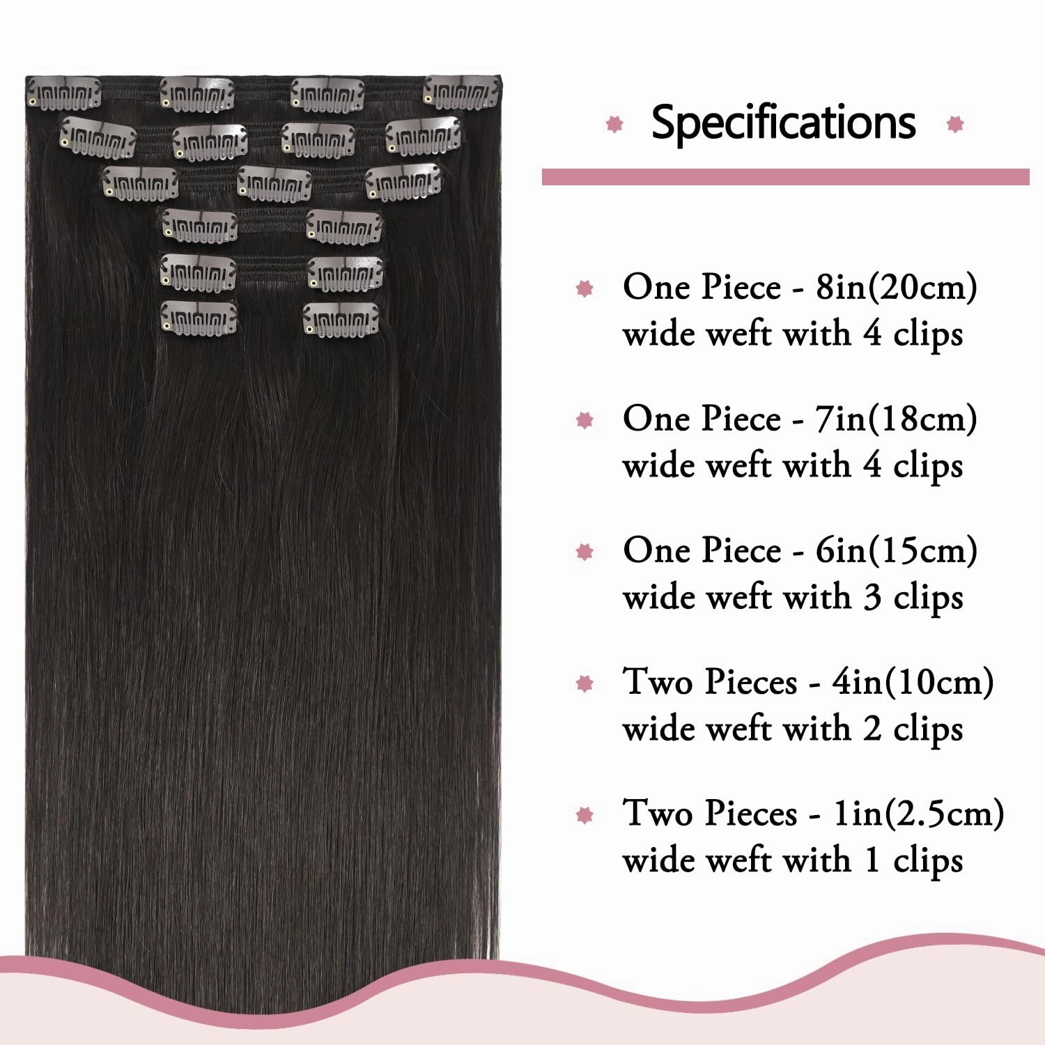 HUAYI Dark Brown Clip in Hair Extensions Real Human Hair 120G Remy Human Hair Clip in Extensions Soft Silky Straight for Women 7pcs 16clips 20 Inch Brown Hair Extensions