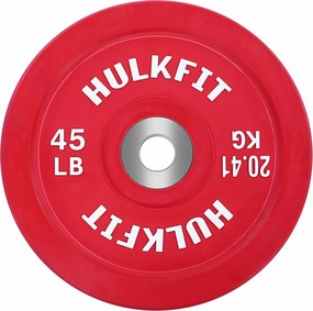 HulkFit 2-inch Pro Series Olympic Style Bumper Weight Plate with Shock Absorbing Low Bounce Rubber for Barbells & Plate Only Strength Training - Multicolor