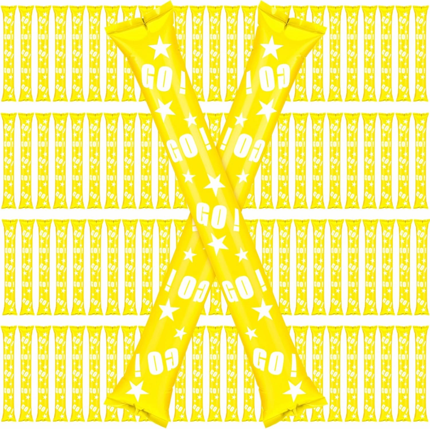 Hungdao 100 Pcs Thunder Sticks Spirit Boom Sticks Cheerleading Football Noise Makers Inflatable Noisemakers for Party Dance Basketball Sporting Event