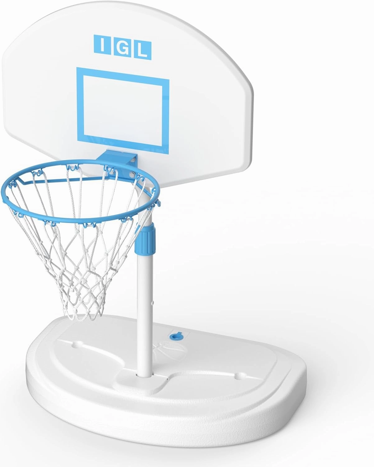 IGL Pool Basketball Hoop Poolside-Height Adjustable, Swimming Pool Basketball Hoop Outdoor, Anti-rust Stainless Steel Portable Basketball Goal System for Pool, Fillable Base, Includes 2 Balls and Pump