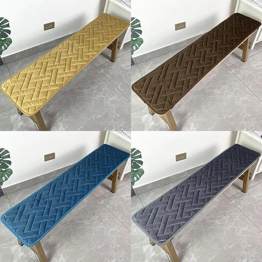 Indoor/Outdoor Bench Cushion Cotton Garden Furniture Loveseat Cushion,Soft Patio Outdoor Corduroy Chair Pad with Ties,Patio Cushion Covers Replacement,Garden and Deck Seating Pad