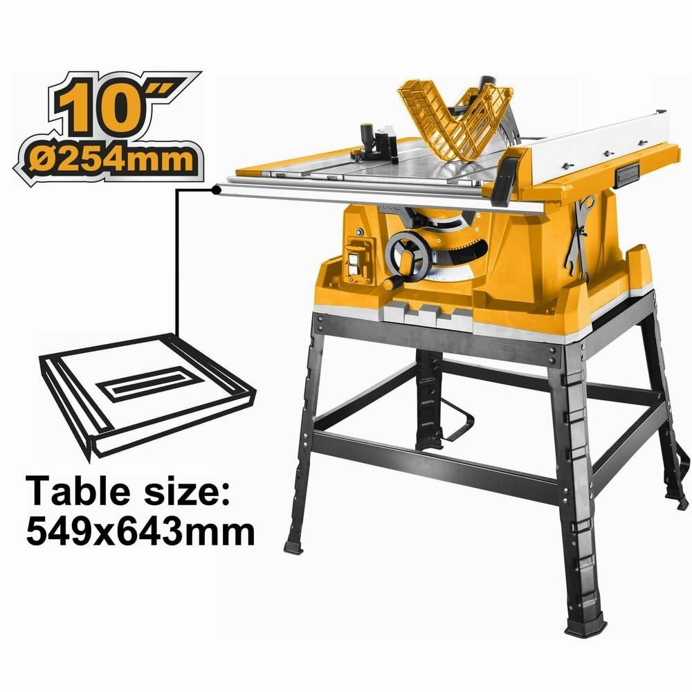Ingco 10" Table Saw 2600W with Precision Cutting & Steel Stand – TS26005