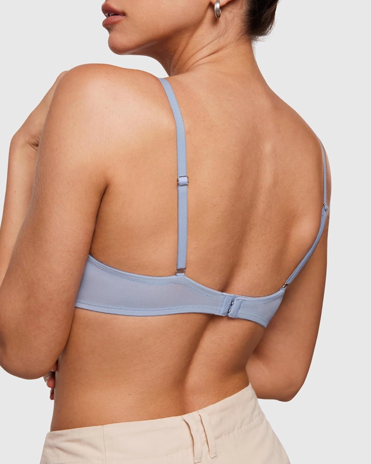 INLYRIC Women's Sheer Demi Balconette Bra - Sexy Mesh Unlined Underwire See Through Demi Bras