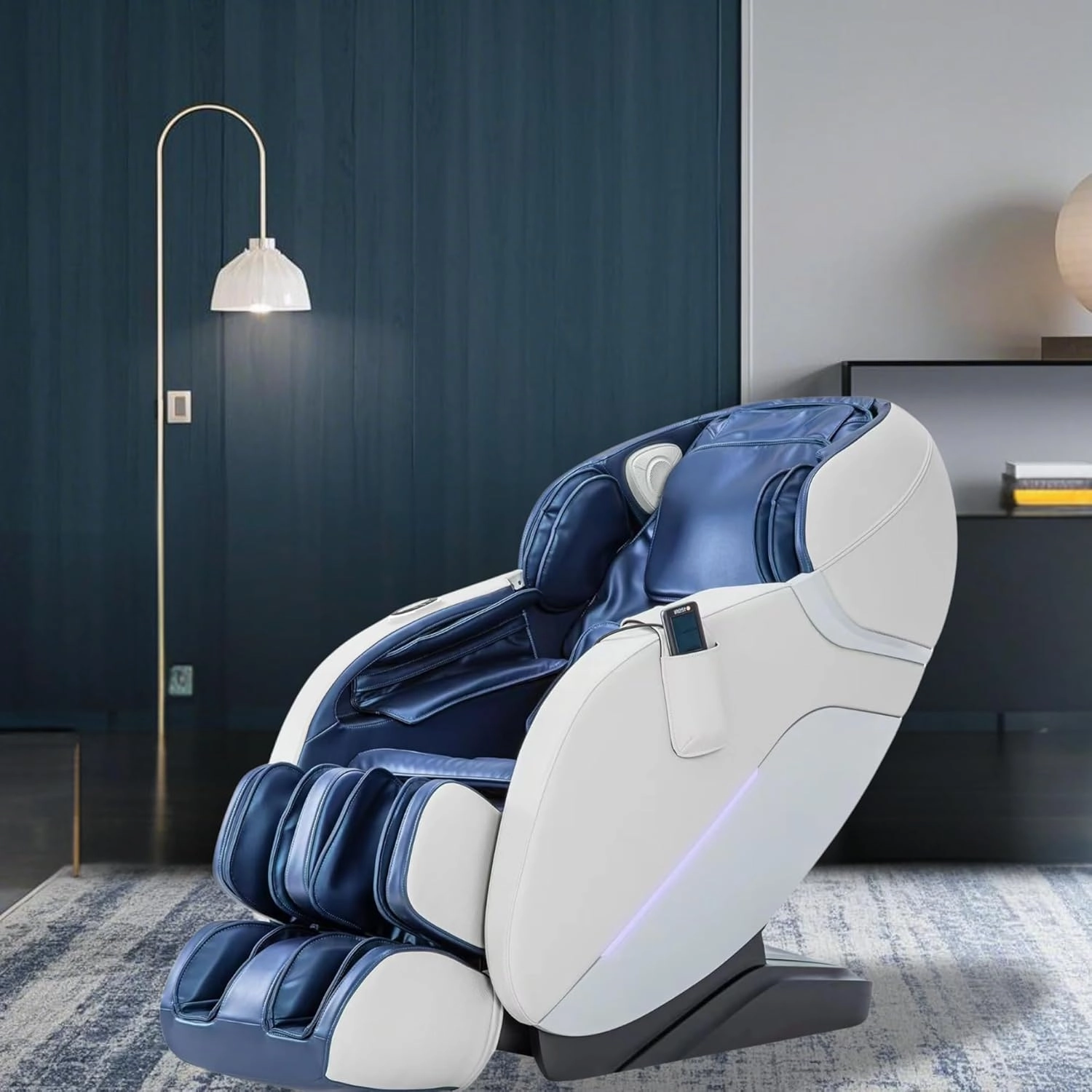 iRest 2024 SL Track Massage Chair Recliner, Full Body Massage Chair with Zero Gravity, Bluetooth Speaker, Airbags, Heating, and Foot Massage (Blue)
