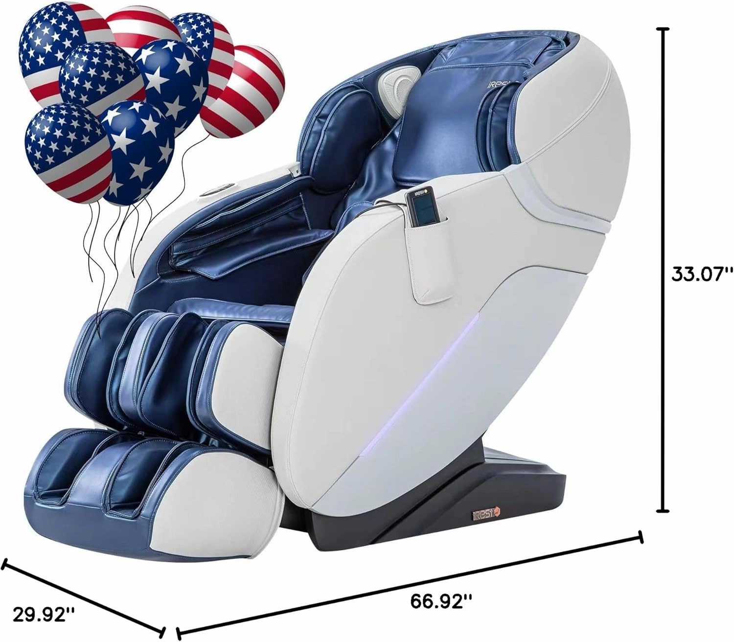 iRest 2024 SL Track Massage Chair Recliner, Full Body Massage Chair with Zero Gravity, Bluetooth Speaker, Airbags, Heating, and Foot Massage (Blue)