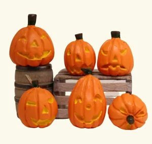 Jack-O-Lantern Pumpkins- 1" Dia. - Set of 6-204-8811