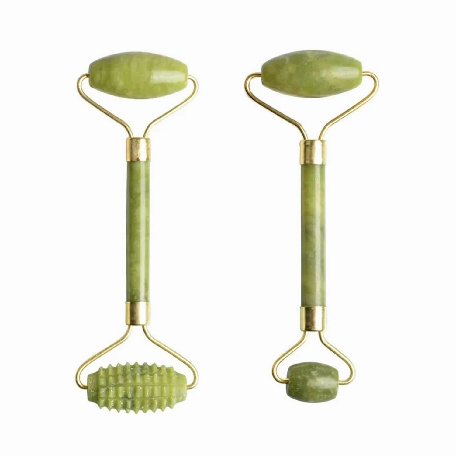 Jade Massage Roller Set Guasha Board Double Heads Jade Roller Face Natural Stone Massage Beauty Neck(Type d)