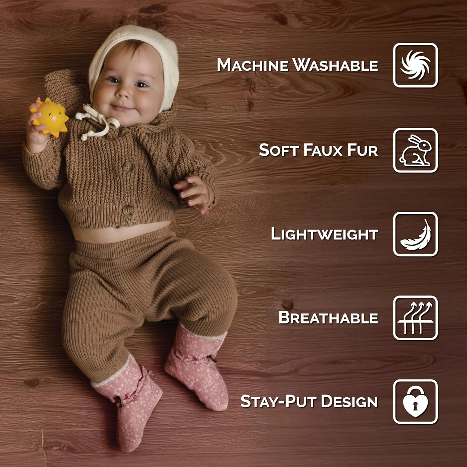 JAN & JUL Faux Fur Lined Winter Booties for Babies and Toddlers