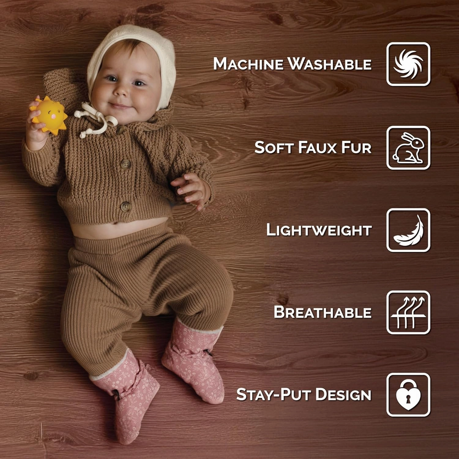 JAN & JUL Faux Fur Lined Winter Booties for Babies and Toddlers