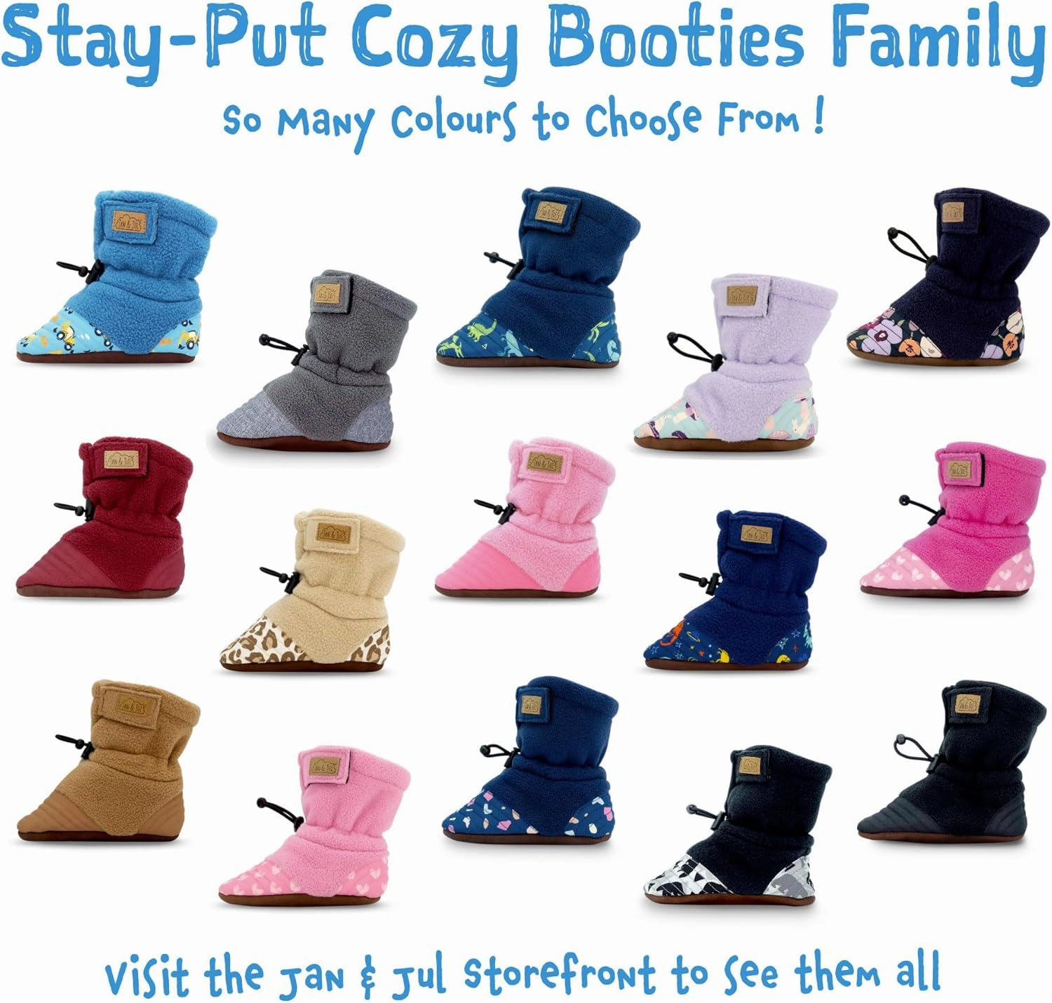 JAN & JUL Fleece Cozy Booties for Babies and Toddlers