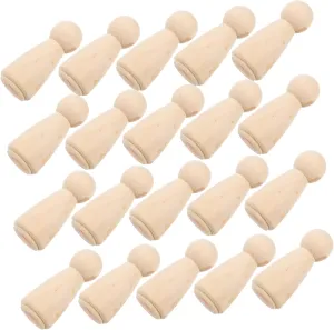 JOINPAYA 20pcs Unfinished Wooden Peg Dolls Mini Craft Figures for Shelf Decor Safe Wood Material for Boys and Girls Adults Painting Projects Fun Home Decoration