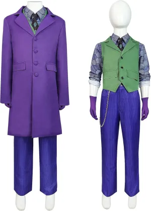 Joker Costume for Kids，Deluxe Halloween Dark Knight Costume Suit Jacket with Tie Accessories