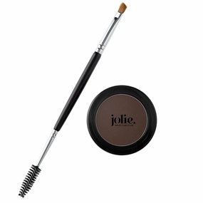 Jolie 2 Piece Eyebrow Essentials Kit With Brow Powder & Brush (Black-Brown)