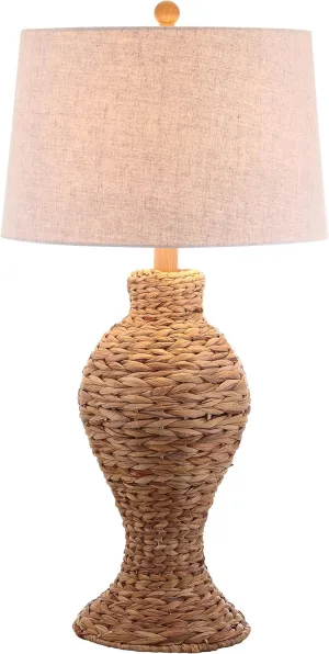 JONATHAN Y JYL1015A Elicia 31" Seagrass Weave LED Table Lamp Coastal Cottage Bedside Desk Nightstand Lamp for Bedroom Living Room Office College Bookcase LED Bulb Included, Natural