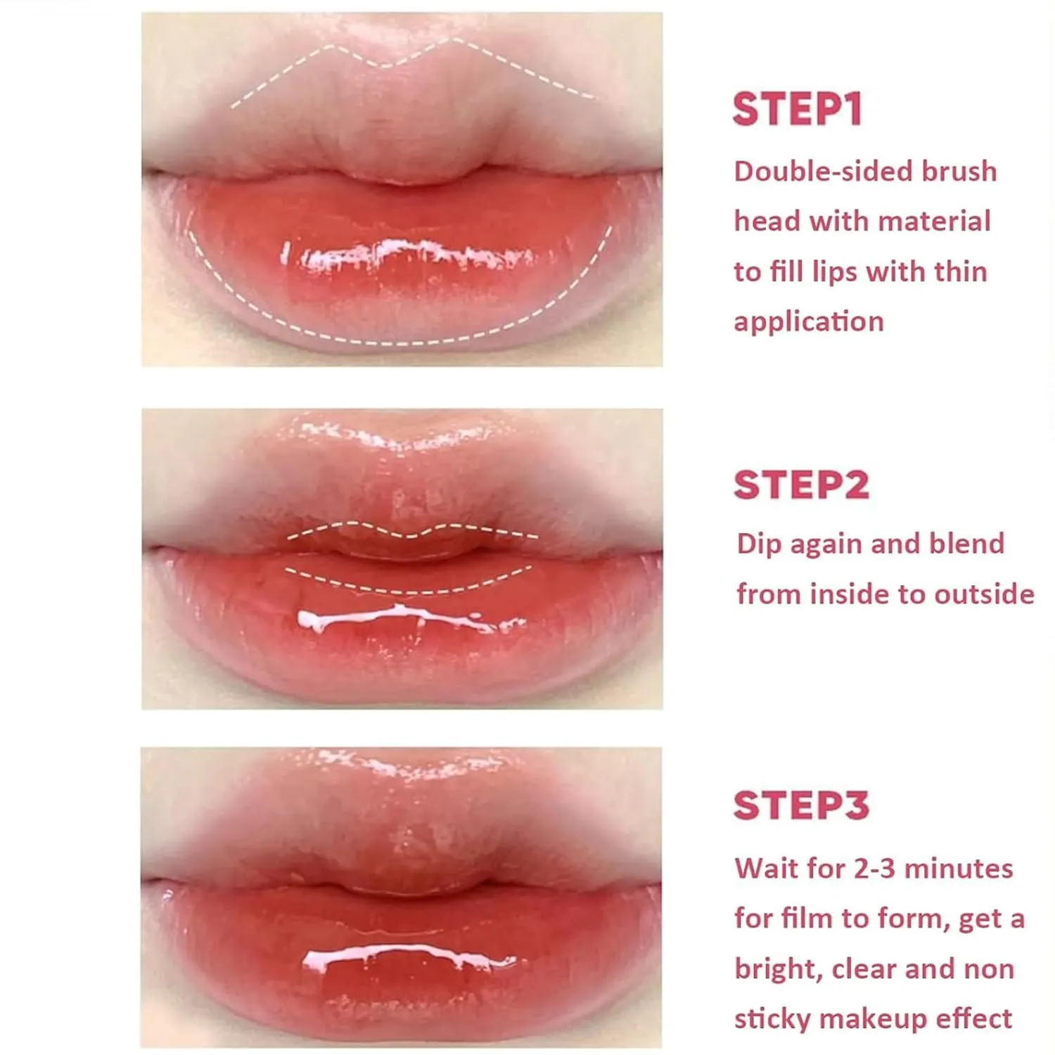 Judy Doll Lip Gloss, Judy Doll Ice Watery Lip Gloss, Judy Doll Lip Gloss Clear, Jelly Moisturizing Light Nonstick Tinted (09#)
