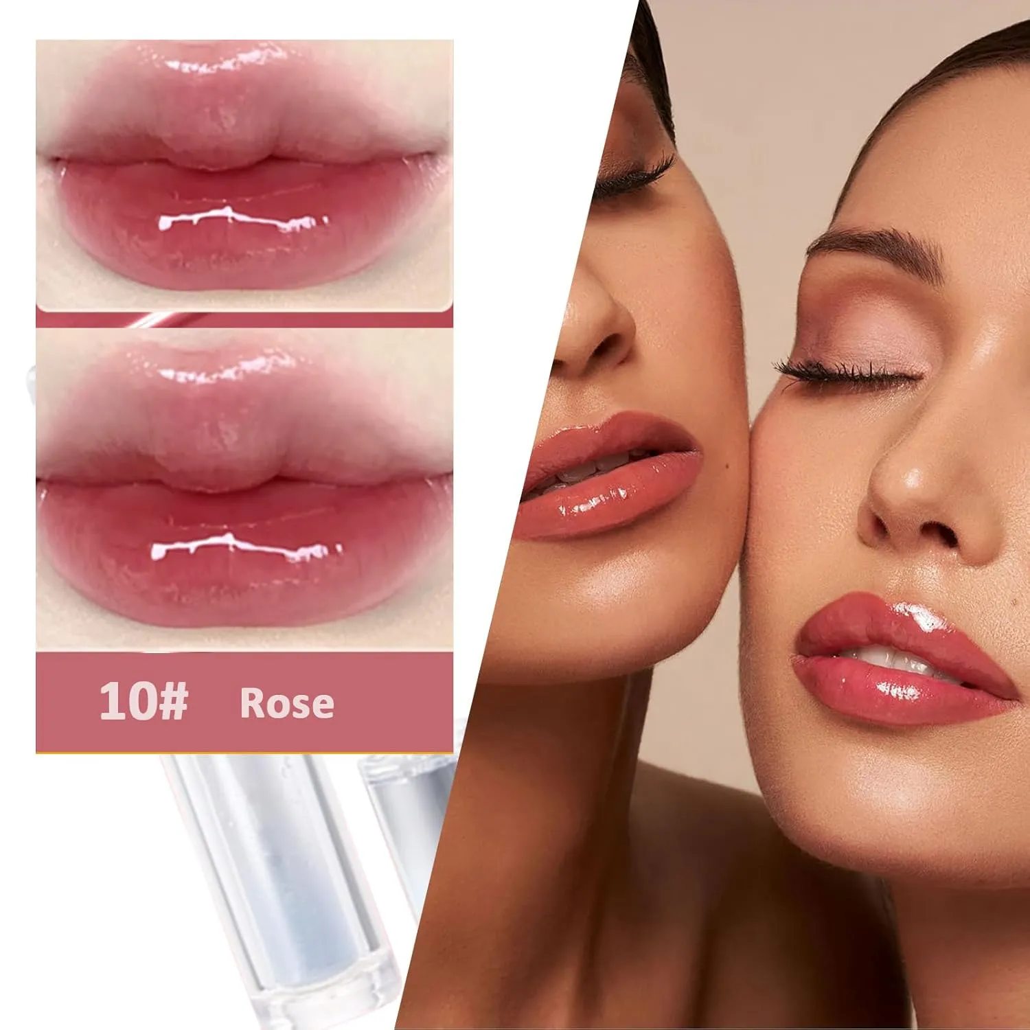 Judy Doll Lip Gloss, Judy Doll Ice Watery Lip Gloss, Judy Doll Lip Gloss Clear, Jelly Moisturizing Light Nonstick Tinted (09#)