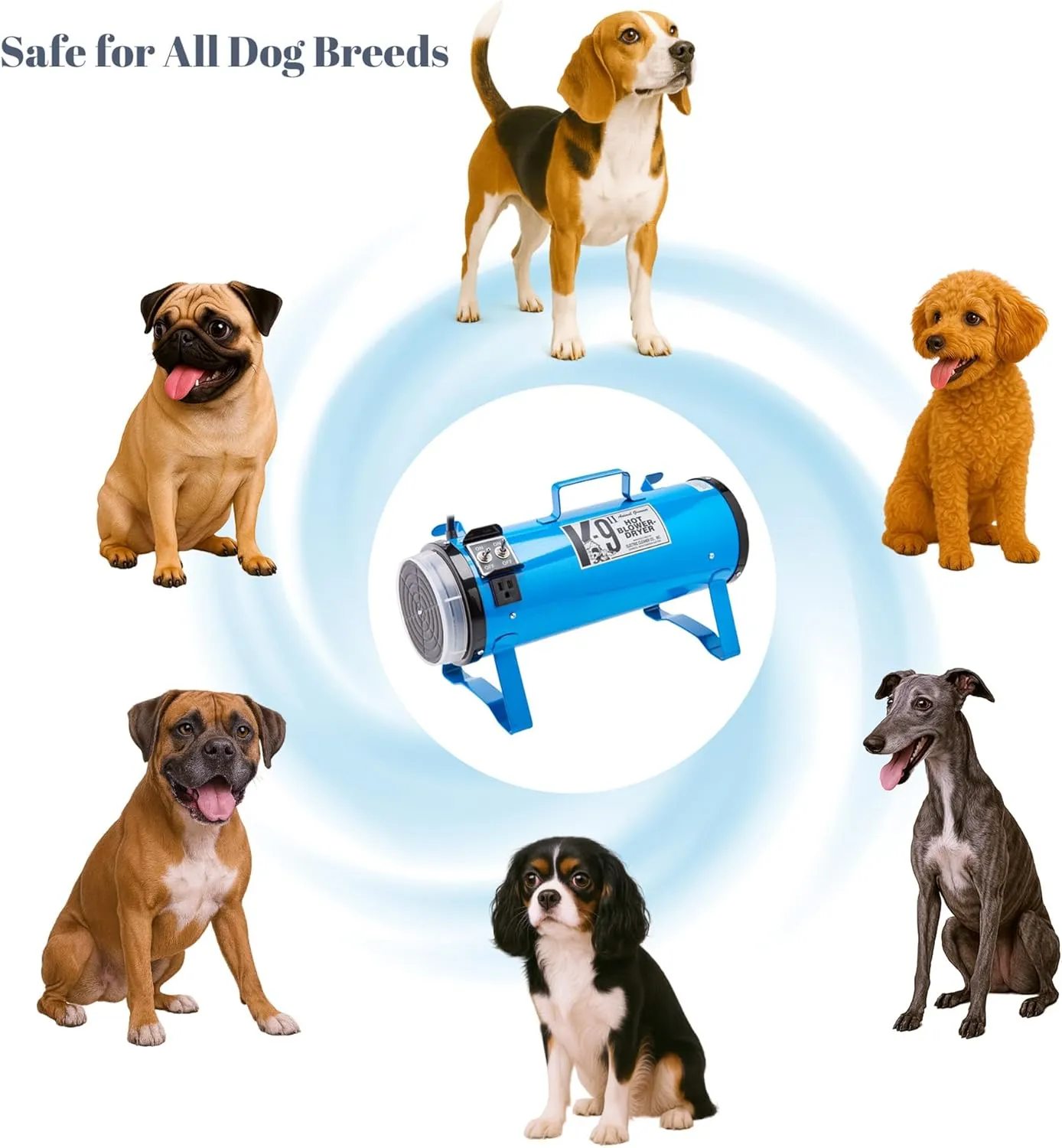 K9 II Dog Blow Dryer - High Power Grooming Dryer, Heavy Duty, 10' Hose, Deshedding, Hunter Green