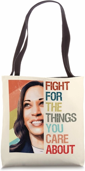 Kamala Harris 2024 Retro Fight For The Things You Care About Tote Bag